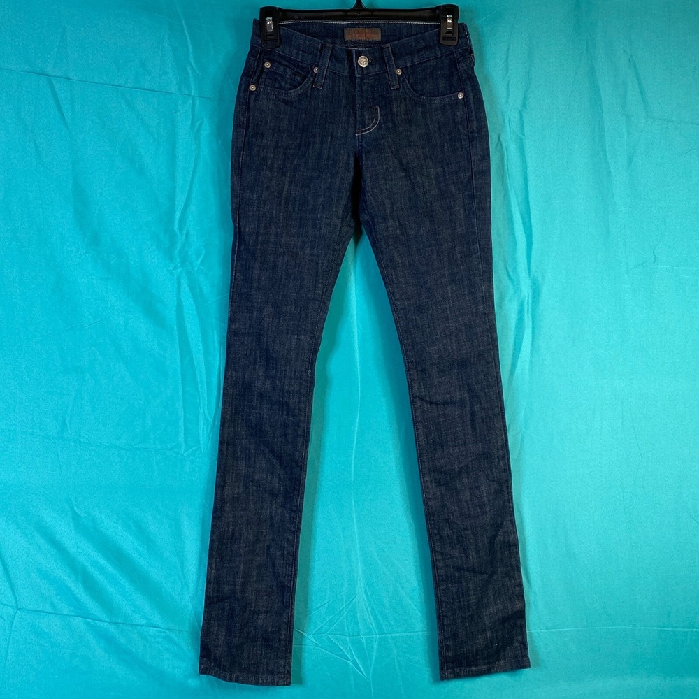 James Jeans Dry Aged‎ Denim Dark Wash Slim Straight Jeans Womens 23 Made in USA